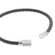 Luke Landon Nappa Leather Bracelet Dark Gray LBLL 006S Sale