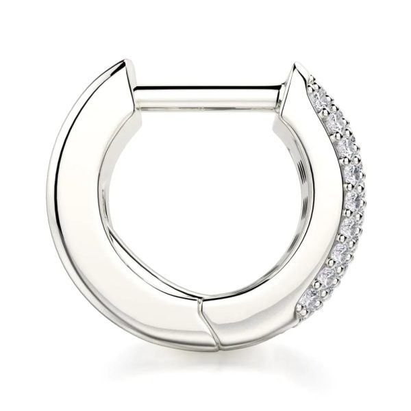 Wide Huggie Diamond Hoop Earrings MOB164WG Online