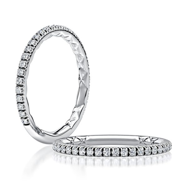 A.Jaffe Wedding Bands Delicate Three Quarters Diamond Wedding Band MRCRD2907Q 30 Online now