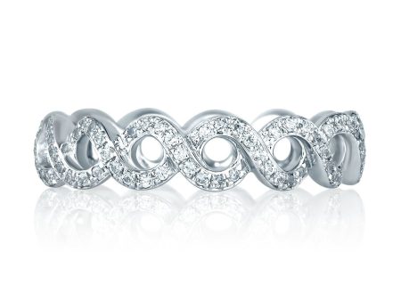 A.Jaffe Stackable Rings Vine Motif Eternity Stackable Anniversary Ring WR0850 47 Online now