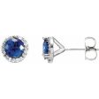 14K X1 White Natural Blue Sapphire & 1 6 CTW Natural Diamond Earrings Online Sale