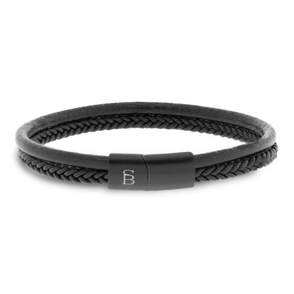 Black Edition Leather Bracelet Denby BEB 004S Online Sale