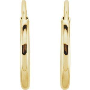 14K Yellow Endless Tube 10 mm Hoop Earring Online Sale