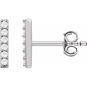 14K Yellow 1 10 CTW Lab-Grown Diamond Bar Earrings Online Sale