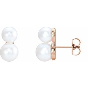 14K White Cultured White Freshwater Pearl Ear Climbers Online