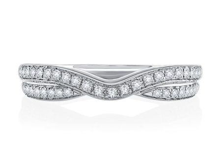 A.Jaffe Stackable Rings Curved Two Row Diamond Wedding Band WR1000 22 Online