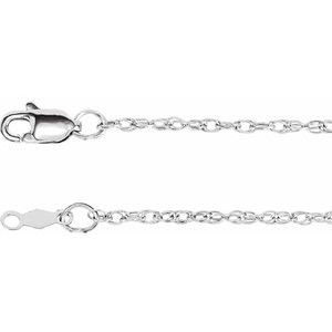 14K White 1.5 mm Rope 7  Chain Sale