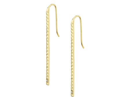 Single Stone Foundation Bar Earrings ER369 Discount