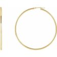 14K Yellow Tube 60 mm Hoop Earrings Sale