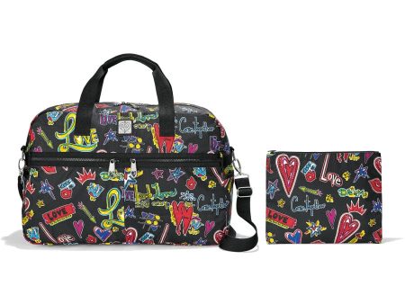 Love Scribble Round Tripper Duffel Discount