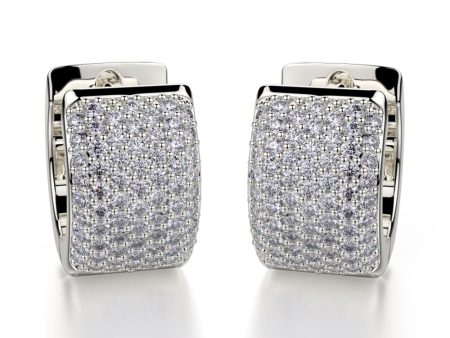 Wide Huggie Diamond Hoop Earrings MOB164WG Online