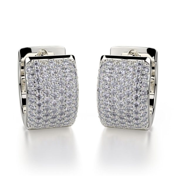 Wide Huggie Diamond Hoop Earrings MOB164WG Online