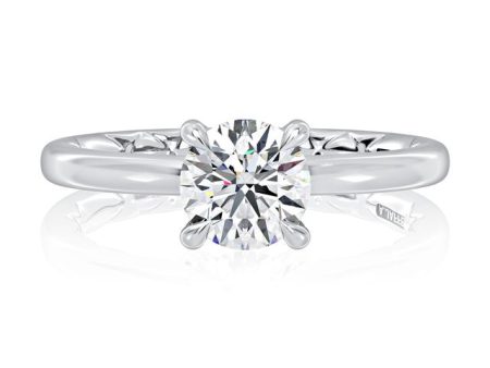 A.Jaffe Engagement Rings Classic Four Prongs Solitaire Round Center Diamond Engagement Ring MEC1403BQ 150 Online now