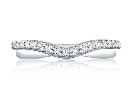 A.Jaffe Stackable Rings Curved Diamond and Polished Wedding Band WR0971 25 Online now