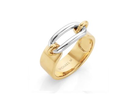 Two Tone Luxe Link Ring Fashion