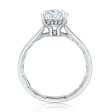 A.Jaffe Engagement Rings Classic Four Prong Round Cut Solitaire Diamond Engagement Ring with Peekaboo Diamond MECRD2815Q 157 Hot on Sale