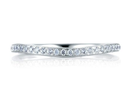 A.Jaffe Wedding Bands Curved Pave Set Signature Band MRS332 19 Online