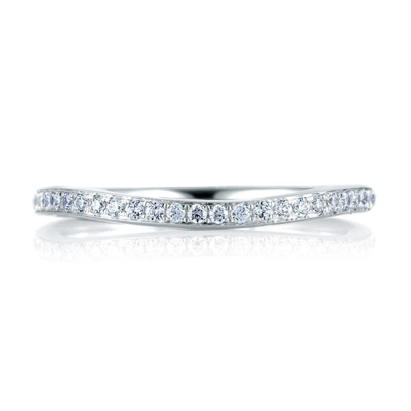 A.Jaffe Wedding Bands Curved Pave Set Signature Band MRS332 19 Online