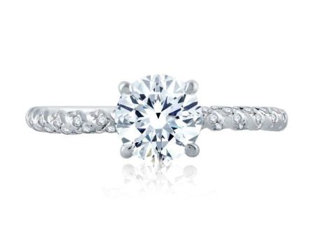 A.Jaffe Engagement Rings Tightly Twisted Diamond Shank Round Solitaire Engagement Ring MES869 132 Online