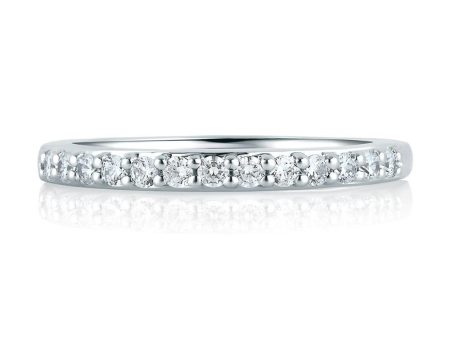 A.Jaffe Wedding Bands Classic A.JAFFE Fifteen Diamond Shared Prong Band with Signature Shank™ MRS057 26 For Discount