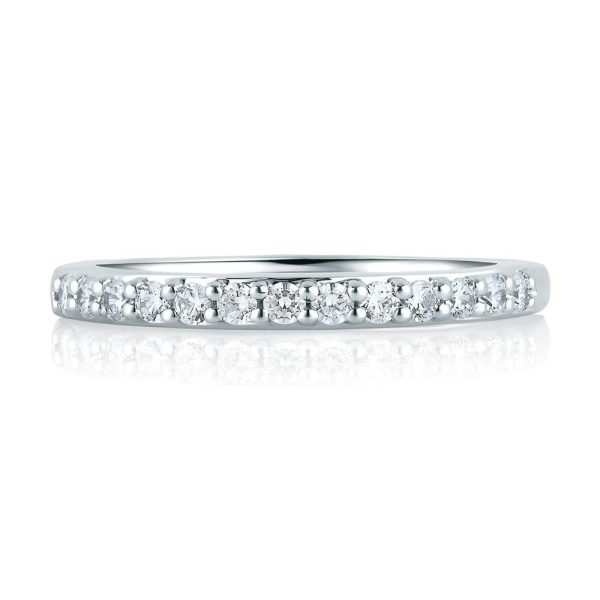 A.Jaffe Wedding Bands Classic A.JAFFE Fifteen Diamond Shared Prong Band with Signature Shank™ MRS057 26 For Discount