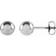 14K White 3 mm Ball Stud Earrings on Sale