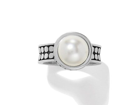 Pebble Dot Pearl Wide Band Ring Discount