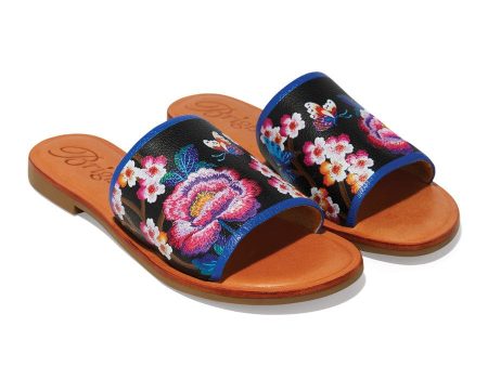 Akira Embroidered Slide Sandals Hot on Sale