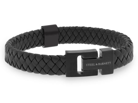 Black Edition Leather Bracelet Harrison LBH007-55E-70U-S Online now