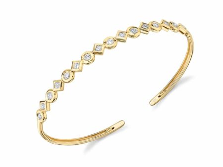 Bezel Mixed Shape Cuff Bracelet BR419 Cheap