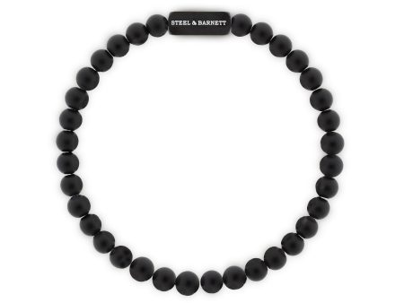 Black Edition 6mm Round Gemstone Bracelet Natural Ned BEB 002S on Sale