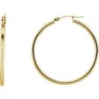 14K Yellow Tube 20 mm Hoop Earrings on Sale