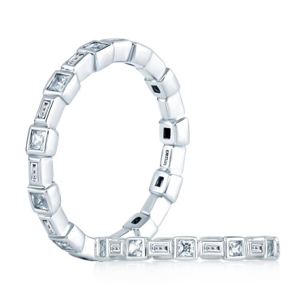 A.Jaffe Stackable Rings Princess and Baguettes Eternity Anniversary Ring WR0840 72 Hot on Sale