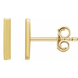 14K Yellow Vertical Bar Earrings Sale