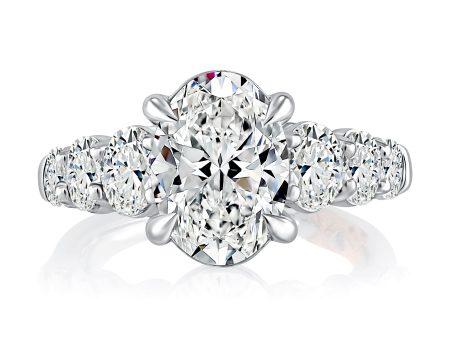 A.Jaffe Engagement Rings Classic Four Prong Oval Cut Diamond Flanked Engagement Ring MECOV2855 426 Hot on Sale