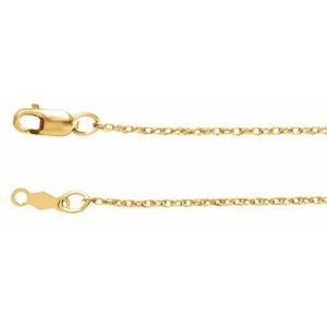 14K Yellow 1 mm Rope 7  Chain Online Hot Sale