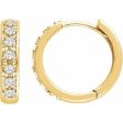 14K Yellow 1 3 CTW Natural Diamond Hinged 15.8 mm Hoop Earring Sale