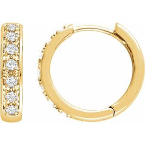 14K Yellow 1 3 CTW Natural Diamond Hinged 15.8 mm Hoop Earring Sale