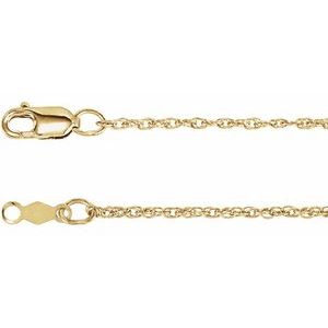 14K Yellow 1.25 mm Rope 7  Chain Online