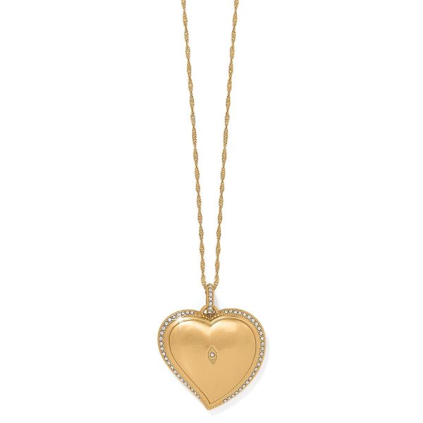 Trust Your Journey Golden Convertible Reversible Large Heart Necklace For Sale