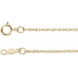 14K Yellow 1 mm Rope 7  Chain Cheap