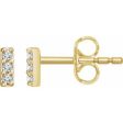 14K Yellow .05 CTW Natural Diamond Bar Earrings Online now