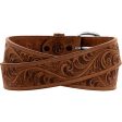 Western Scroll Tooled Belt Online Hot Sale