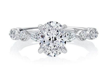 A.Jaffe Engagement Rings Floating Alternating Round and Marquise Diamond Engagement Ring MECOV2929T 212 For Discount