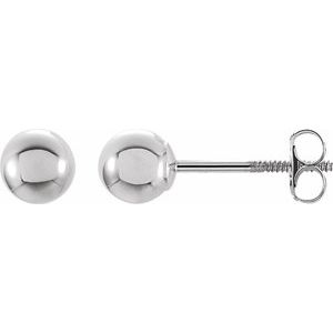 14K White 3 mm Ball Stud Earrings on Sale