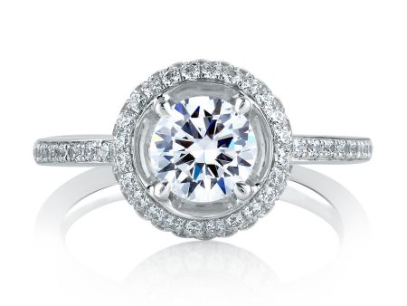 A.Jaffe Engagement Rings Classic Double Halo on Disc Shank Engagement Ring MES325 136 Supply