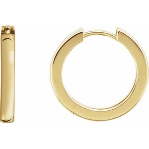 14K Yellow Hinged 16 mm Hoop Earrings Online Hot Sale