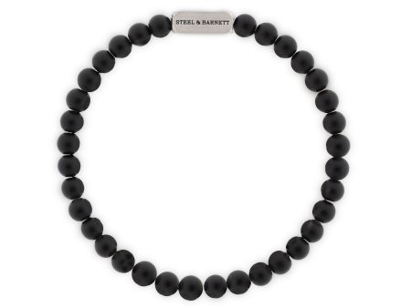 Natural Ned 6mm Round Gemstone Bracelet Black Onyx SBNN 001S Hot on Sale