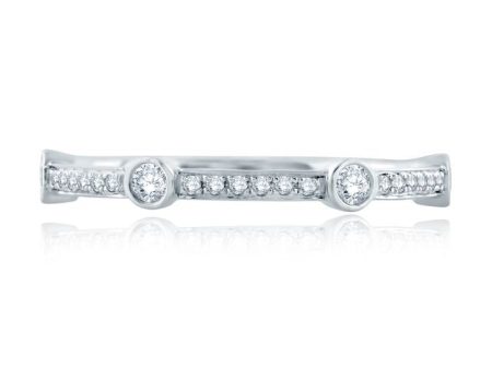 A.Jaffe Stackable Rings Bezel Set Diamond Accent Half Circle Stacking Band WR1079Q 19 Online Sale