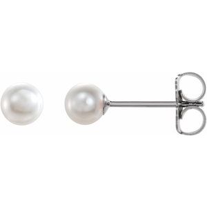 14K White Cultured White Freshwater Pearl Earrings Online